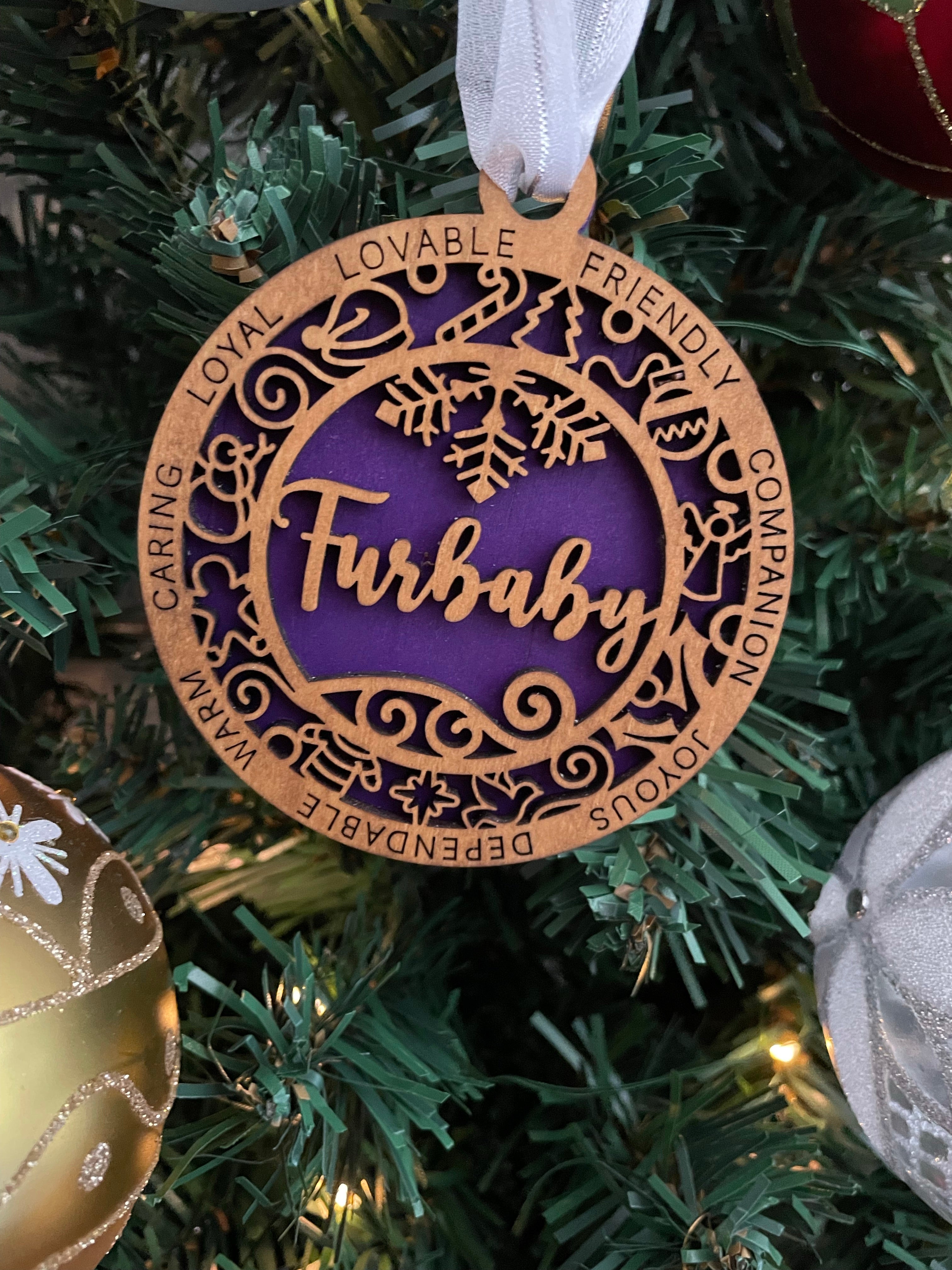 Wooden handmade tree ornament - Furbaby