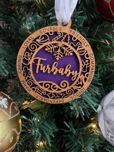 Wooden handmade tree ornament - Furbaby