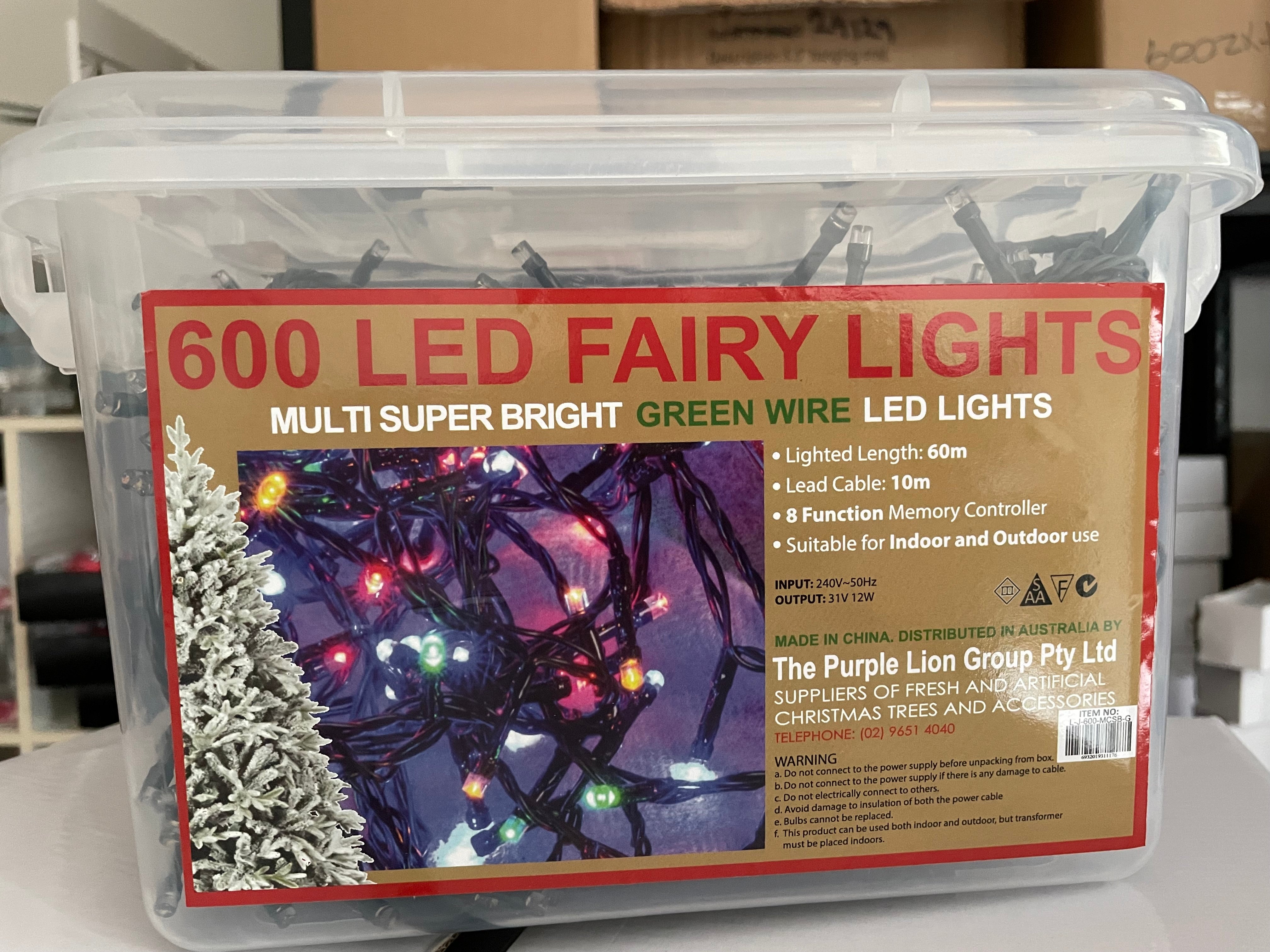 600 LED Super Bright Fairy Lights- Multicolour