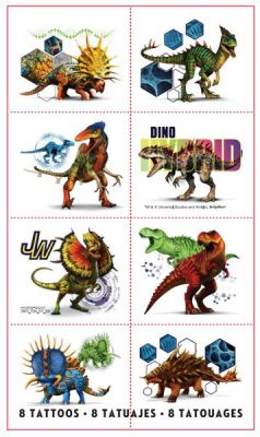 Jurassic world dinosaur party supplies- temporary tattoo favours 