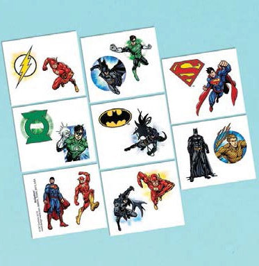 The Justic League party supplies - temporary tattoos