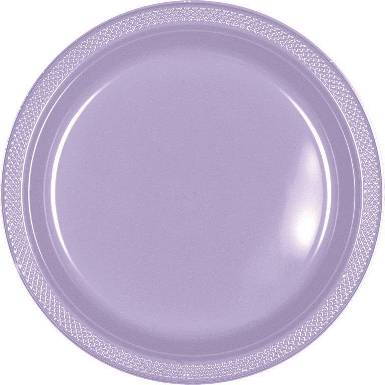 pastel purple party supplies - lavender plastic plates 