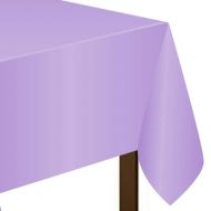 pastel purple party supplies- lavender plastic table cover 