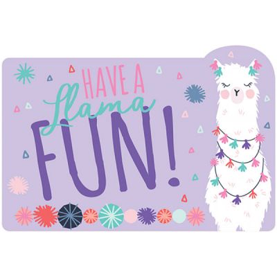 Llama fun party decorations- postcard size invitations 