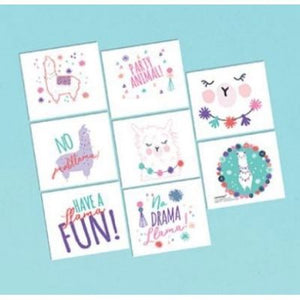 Llama fun party decorations- temporary tattoo favour pack 
