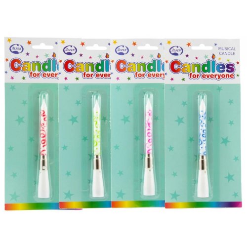 Musical candle in a variety of colours  