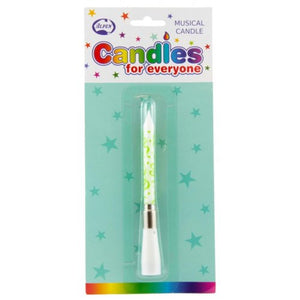 Musical candle in lime green
