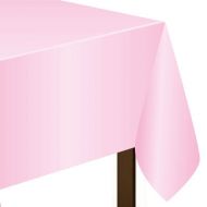 pastel pink party supplies- plastic table cover 