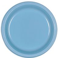 Solid pastel blue party supplies - plates