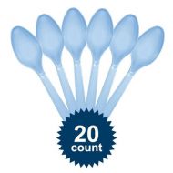 Solid pastel blue party supplies - spoons