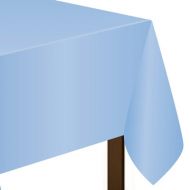 Solid pastel blue party supplies - plastic rectangle table cover 