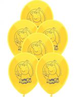 Peppa Pig party decorations- 6 pack of latex yellow balloons 