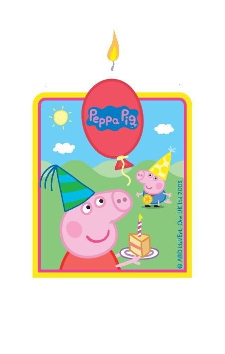 Peppa Pig party decorations- large birthday candle 