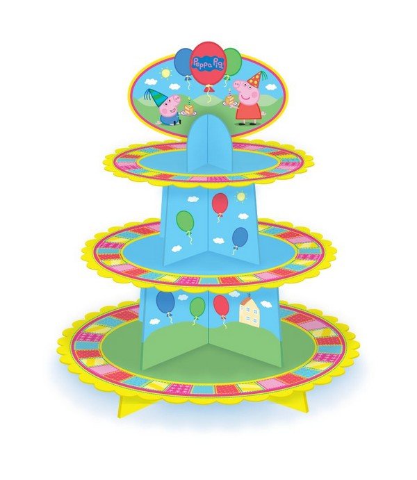 Peppa Pig party decorations- cardboard cupcake stand 