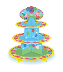 Peppa Pig party decorations- cardboard cupcake stand 