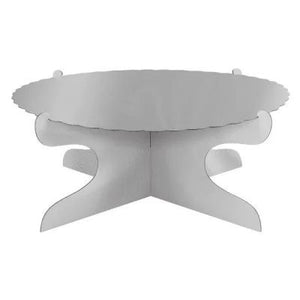 Silver cardboard reusable cake stand