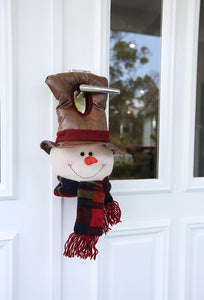 Adorable large snowman door hanging decoration for winter or christmas