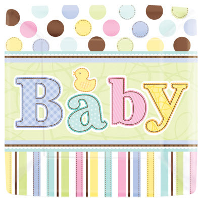 Tiny bundle lunch size napkins with spots and stripes in multiple pastel colours. 