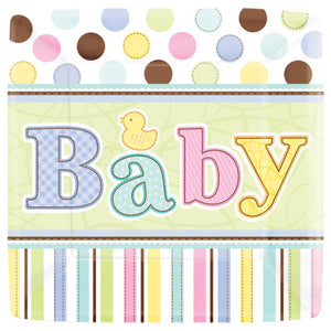 Tiny bundle lunch size napkins with spots and stripes in multiple pastel colours. 