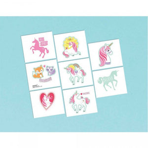 Unicorn temporary tattoo favours