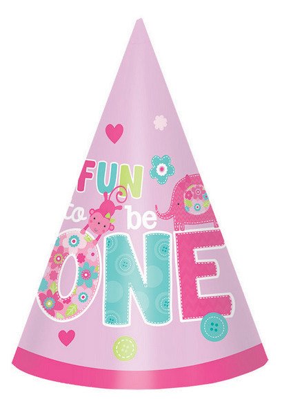 Wild One Girl 1st birthday party decorations- cone party hats
